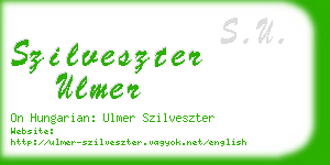 szilveszter ulmer business card